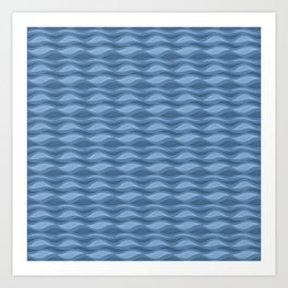 Blue Wave Pattern Art Print