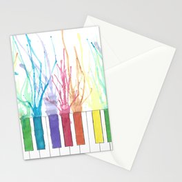 Rainbow Piano Stationery Cards