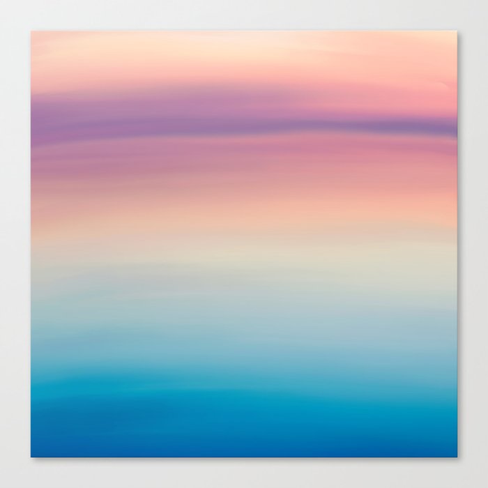 Modern watercolor navy blue pink sunset pattern Canvas Print