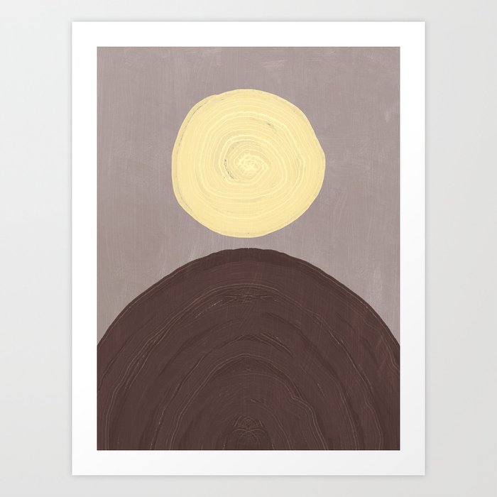 Geometric yellow sun Art Print