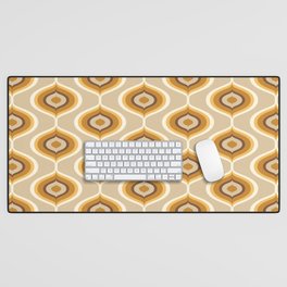 Ogee Lava Lamp Pattern - Neutral Yellow Desk Mat