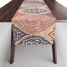 Bohemian Golden Spice Moroccan Damask Table Runner