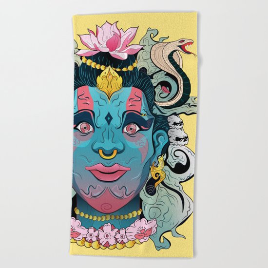 Hindu God Shiva Beach Towel