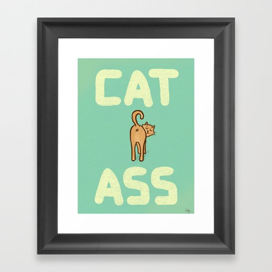 Cat Ass Framed Art Print
