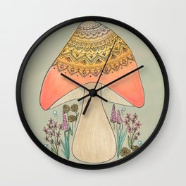 Sunset Shroom Wall Clock