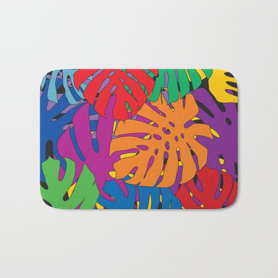 Monstera leaves in Pop Art Bath Mat