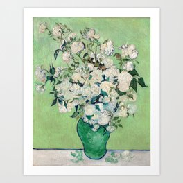 Roses by Vincent van Gogh,1890 Art Print