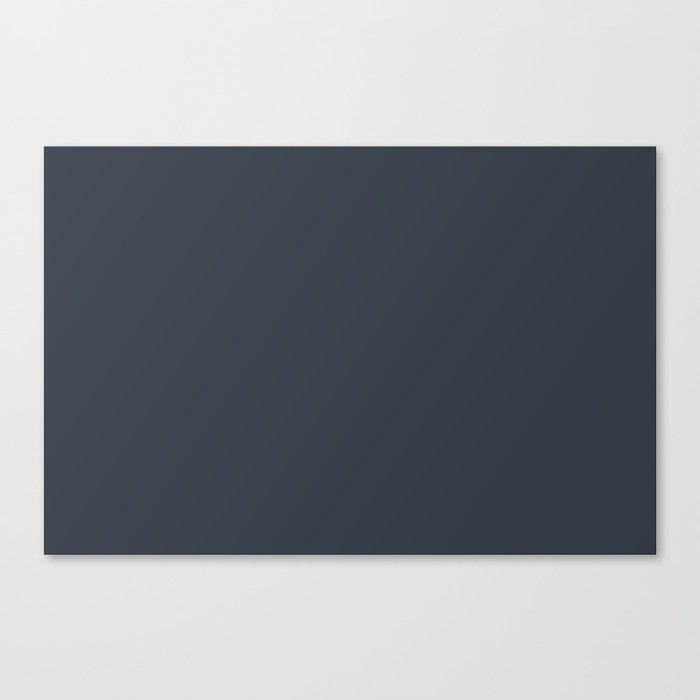 Dark Gray Blue Solid Color Pantone Sea Storm 19-4108 TCX Shades of Black Hues Canvas Print