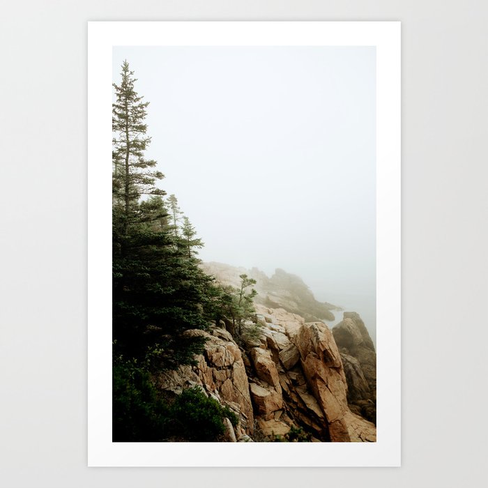 Maine Coast in Fog Art Print