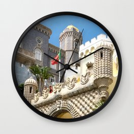 Exotic Palace of Pena garden in SIntra Lisbon  Wall Clock