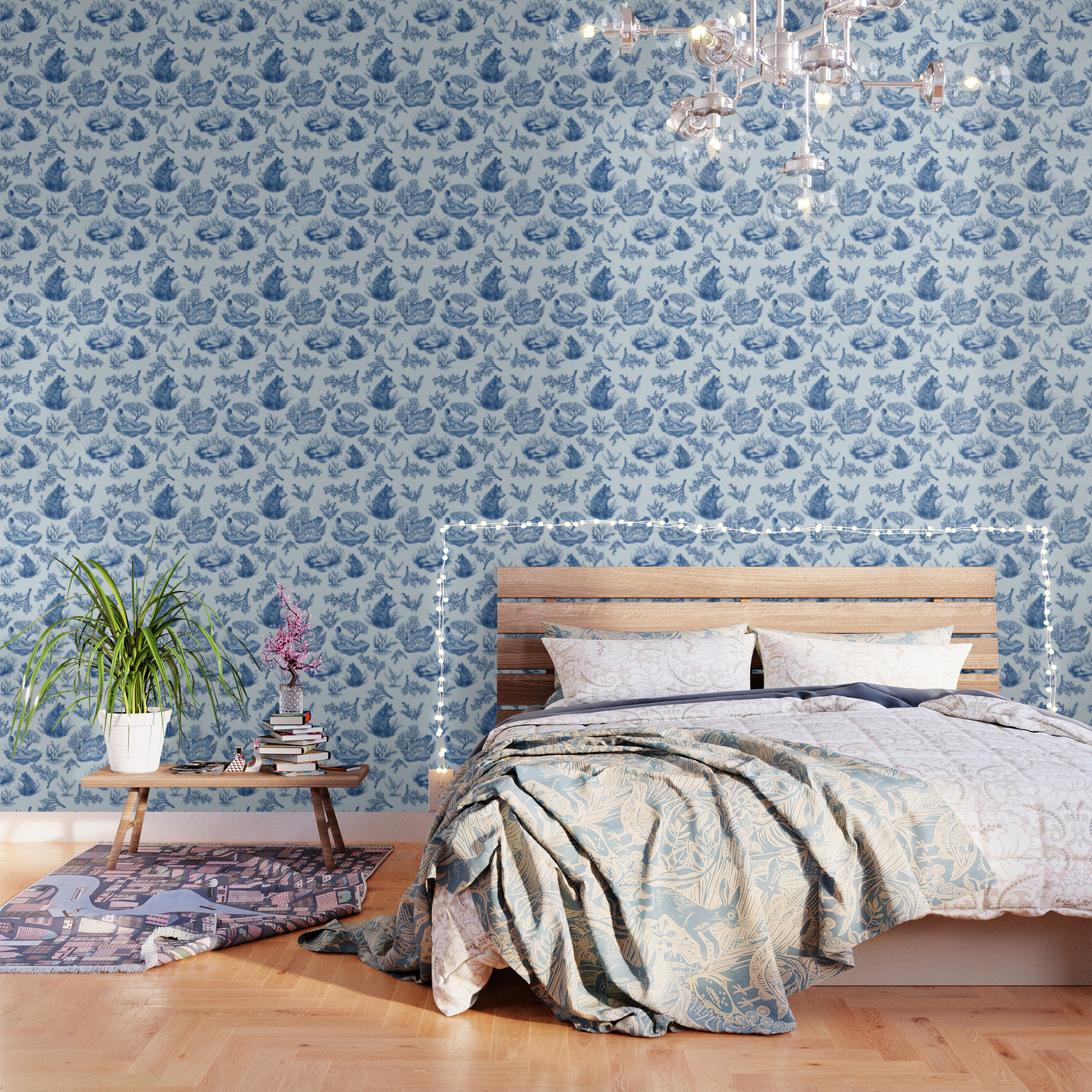 I M Still An Animal Toile Blue Wallpaper By Sarahdetweiler
