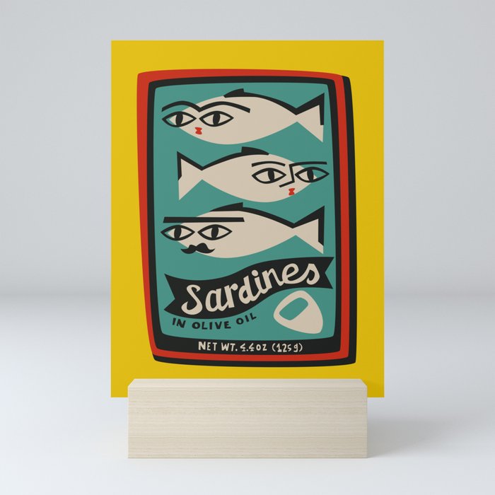 Hipster Sardines Mini Art Print