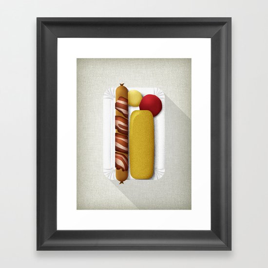 Pølse i Svøb Framed Art Print