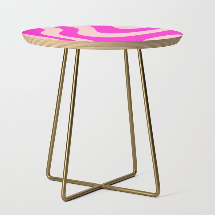 Magenta and Pink Zebra Abstract Marble Pattern Design Side Table