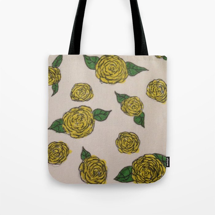 Falling Roses (yellow) Tote Bag