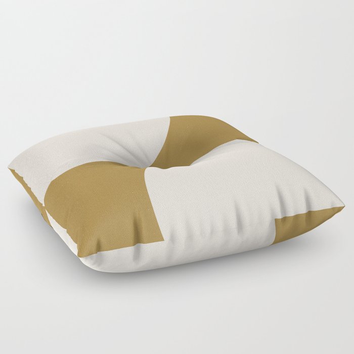 Minimal Abstract Arches in Neutral Nude Beige on Tan Yellow  Floor Pillow