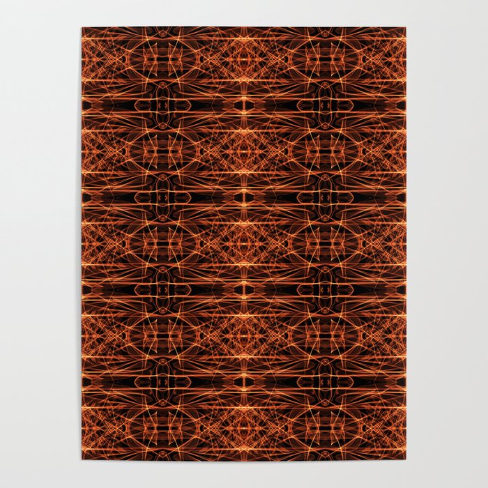 Liquid Light Series 42 ~ Orange Abstract Fractal Pattern Poster