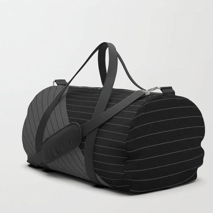 Elegant Pinstripes and Triangles Black Gray Grey Charcoal Duffle Bag