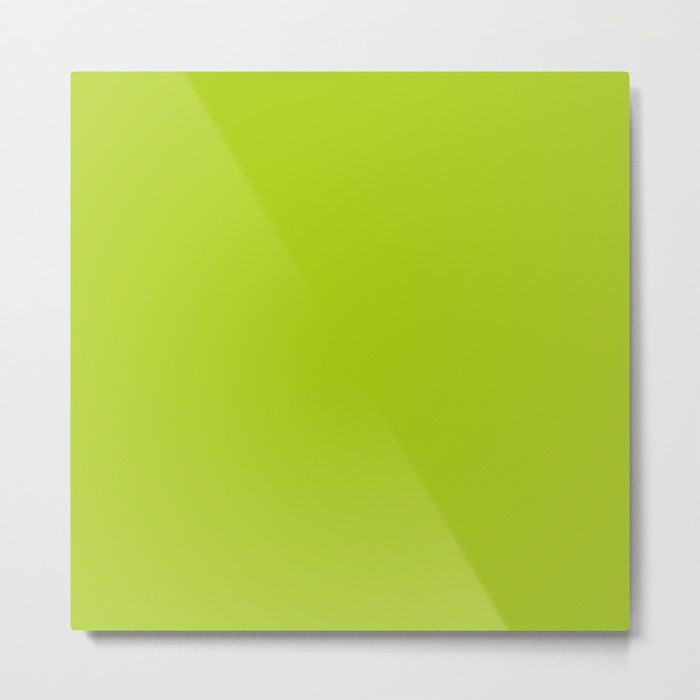 Modern Neon Green Trendy Solid Color Metal Print