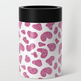 Chic Girly Pink Glitter Gradient Cheetah Print Can Cooler