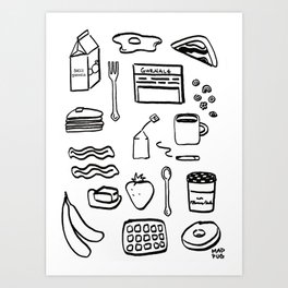 Italian breakfast Abstract Art Print