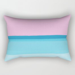 Pink And Blue Abstract Beach Ocean Waves Sunset Landscape Painting Rectangular Pillow