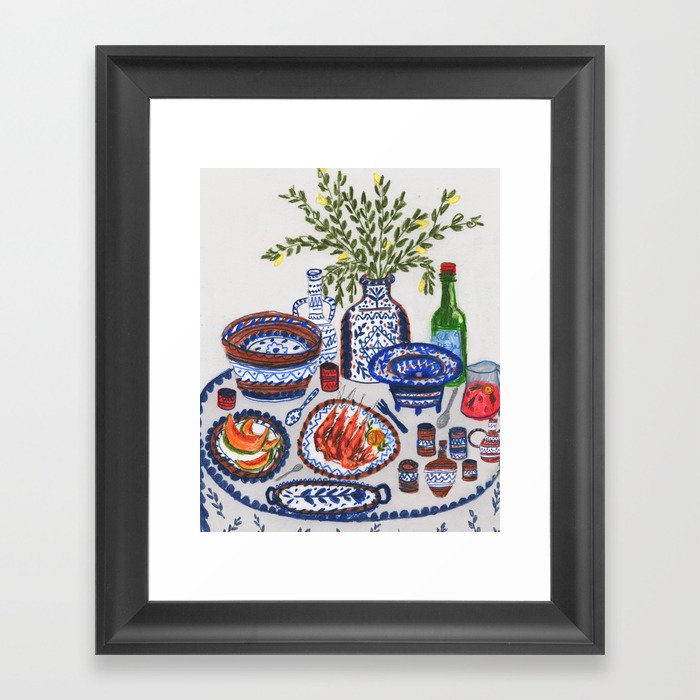 Cantaloupe & Prawns Framed Art Print