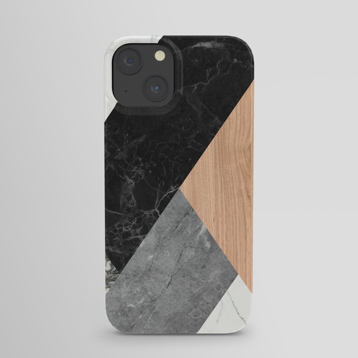 Marble and Wood Abstract iPhone Case