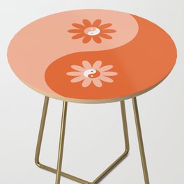 Yin Yang Flower in Orange & Peach Side Table