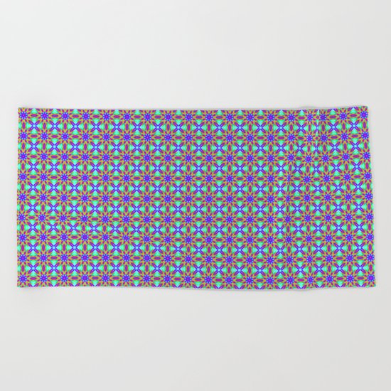 Tribal patterns in rainbow colors Beach Towel