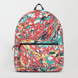 Boho bubbles and twirl pattern pink and blue Backpack
