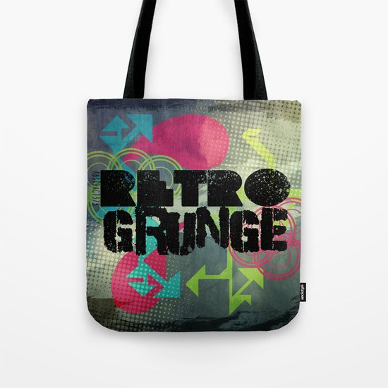 Abstract373 Retro Grunge Tote Bag