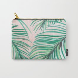 Sunset Palms. Carry-All Pouch | Beach, Palmart, Pinkpalmtrees, Watercolor, Palms, Pink, Beachart, Palmtrees, Pinkhues, Acrylic 