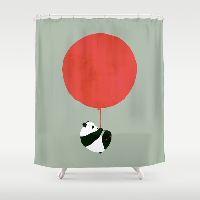 Traveling panda Shower Curtain