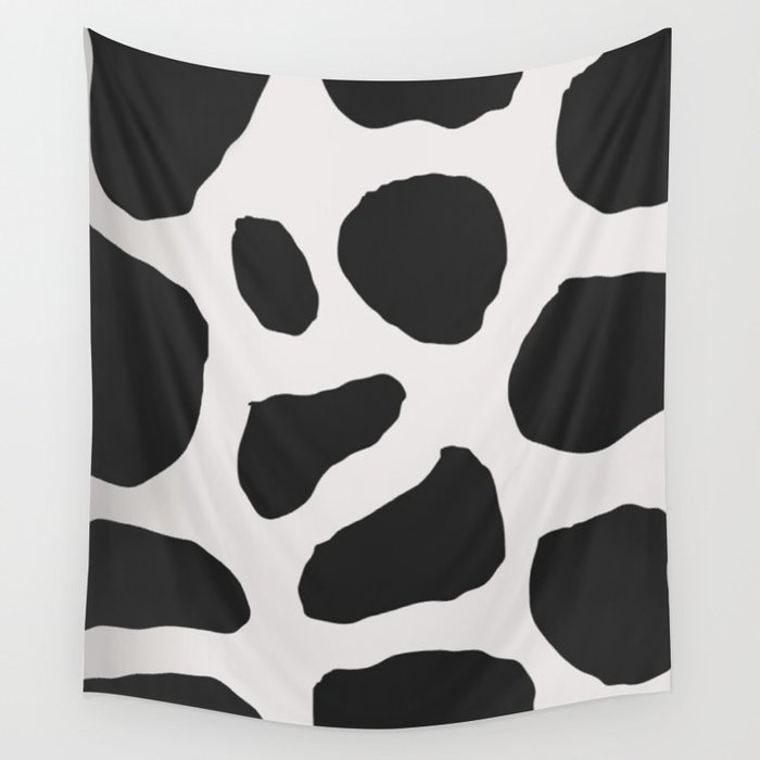 Cowhide black and white Wall Tapestry