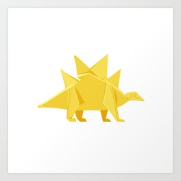 Origami Stegosaurus Flavum Art Print