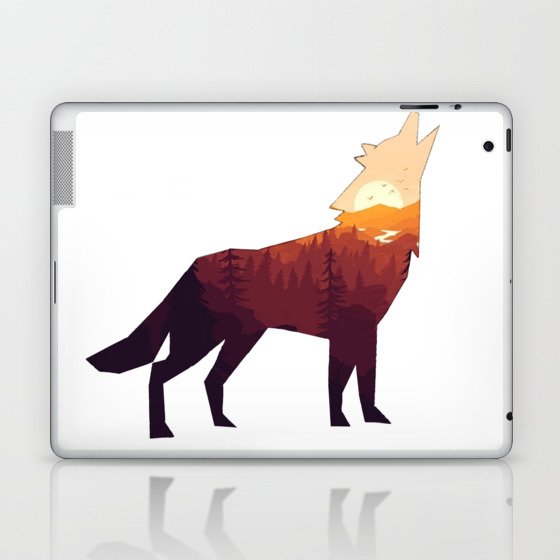 Sunset Wolf Laptop & iPad Skin