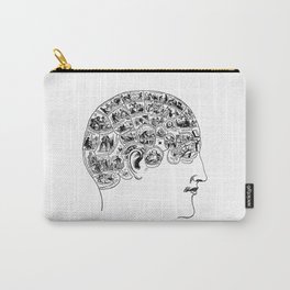 Phrenology chart from 1883. Black on White Carry-All Pouch