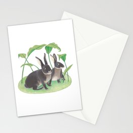 Black rabbits Stationery Card