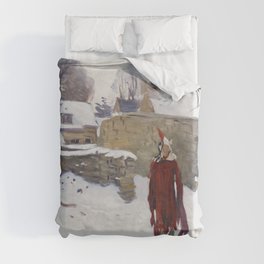 Mannikin in the Snow Duvet Cover