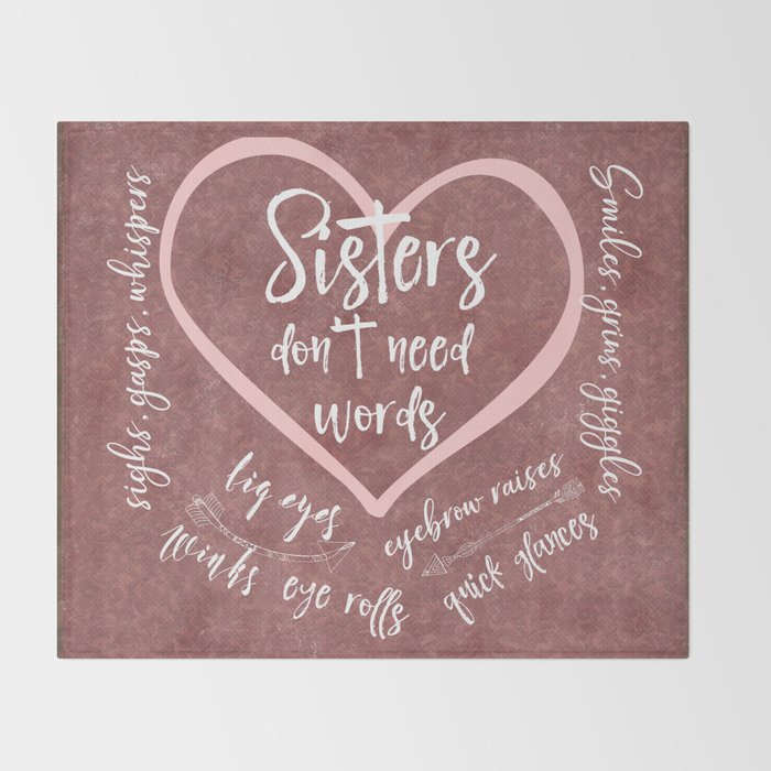 No Words Sister Love Quote Throw Blanket By Quotelifeshop Society6 Happiness is shopping with my sister. no words sister love quote throw blanket by quotelifeshop