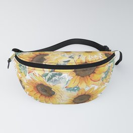 Loose Watercolor Sunflowers Fanny Pack