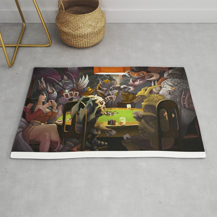 Dogs playing poker clearance rug