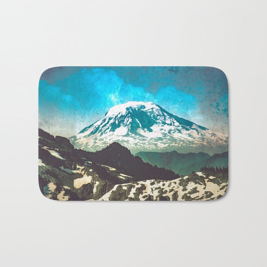 Mt Adams from Mt Rainier Washington State Bath Mat