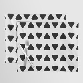 "Chalk triangles (black on white)" Placemat
