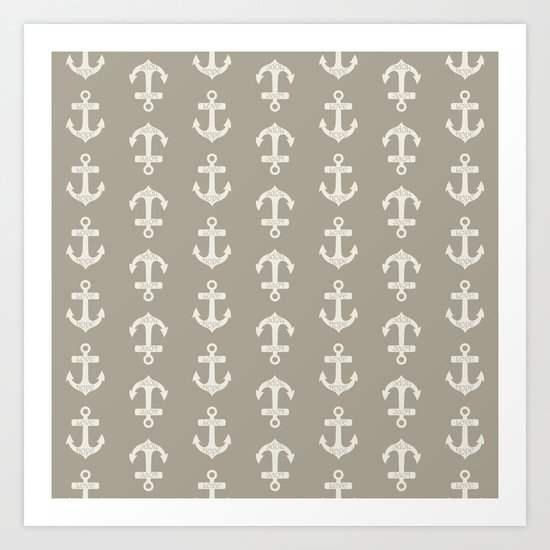 Anchor Alabaster Blue Gray Art Print