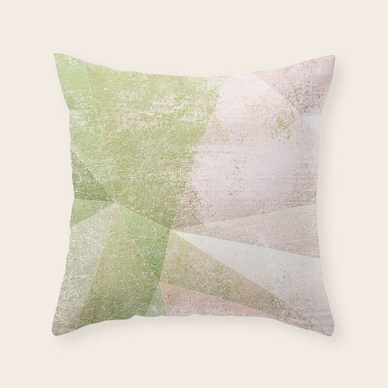 Frozen Geometry Pink Green Throw Pillow By Dominiquevari