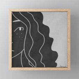 girl in slate Framed Mini Art Print