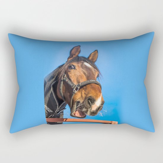 Laughing horse Rectangular Pillow