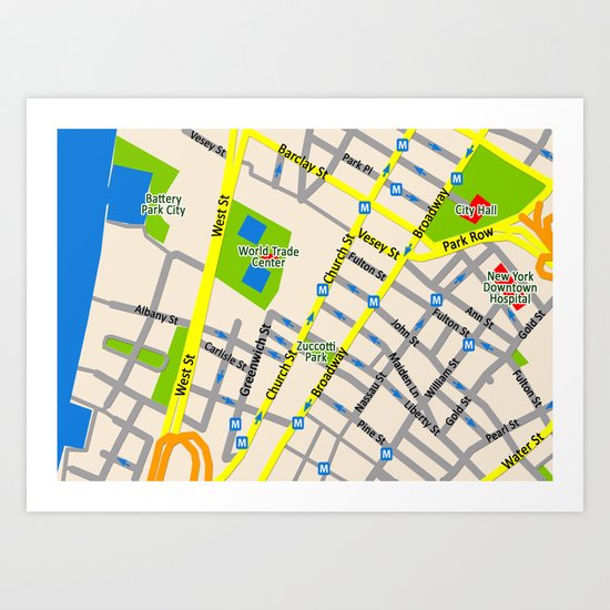 NEW YORK map design Art Print